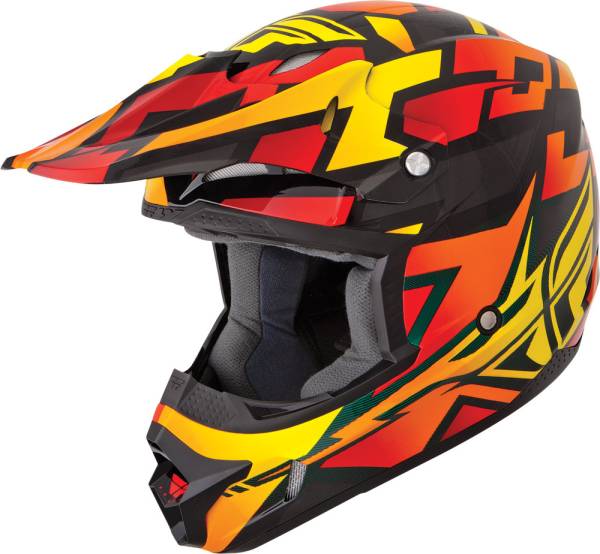 FLY RACING - KINETIC BLOCK OUT HELMET ORANGE/BLACK XS - Image 1