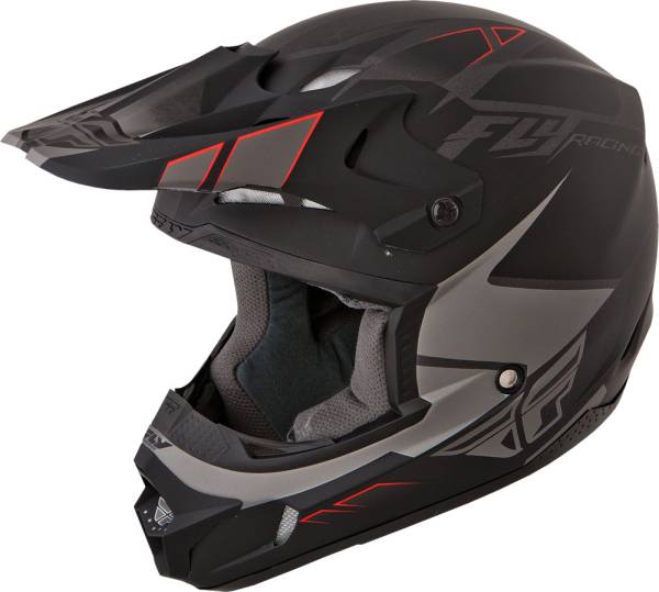 FLY RACING - KINETIC IMPULSE HELMET MATTE GREY/BLACK XS - Image 1