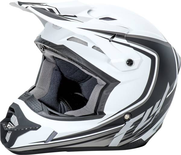 FLY RACING - KINETIC FULLSPEED HELMET MATTE WHITE/BLACK XS - Image 1