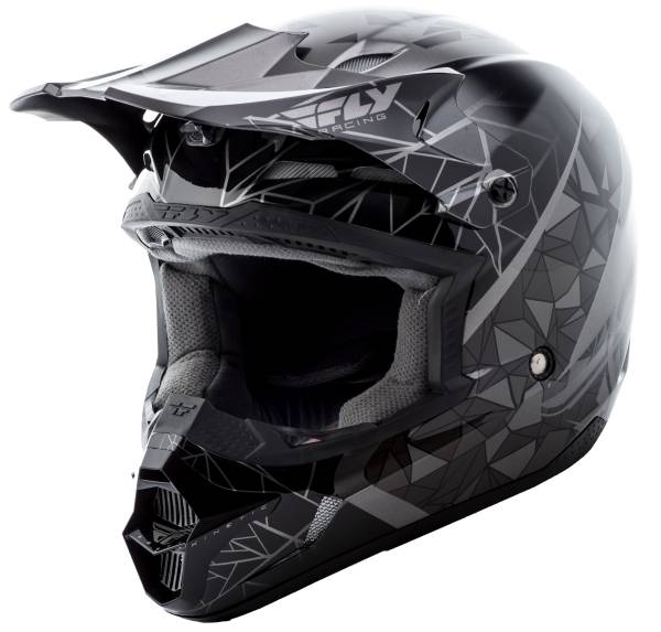 FLY RACING - KINETIC CRUX HELMET BLACK/SILVER 2X - Image 1