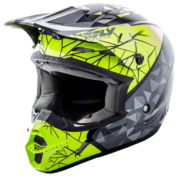 FLY RACING - KINETIC CRUX HELMET BLACK/GREY/HI-VIS XS - Image 1