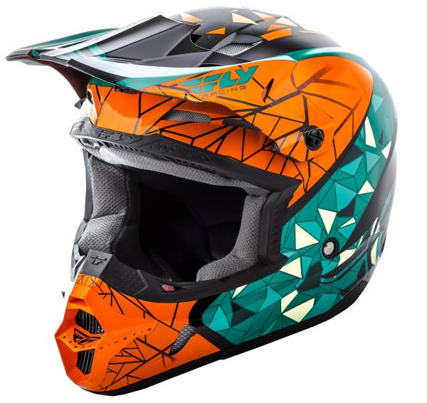 FLY RACING - KINETIC CRUX HELMET TEAL/ORANGE/BLACK 2X - Image 1