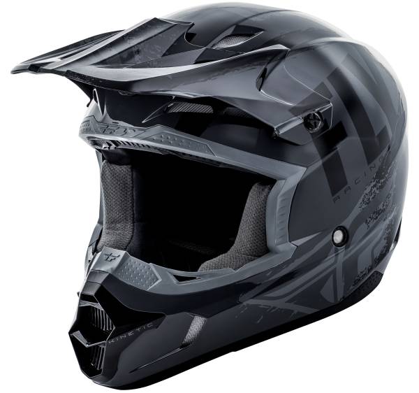 FLY RACING - KINETIC BURNISH HELMET GREY/BLACK YM - Image 1