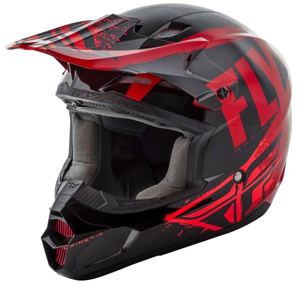 FLY RACING - KINETIC BURNISH HELMET BLACK/RED/ORANGE YM - Image 1