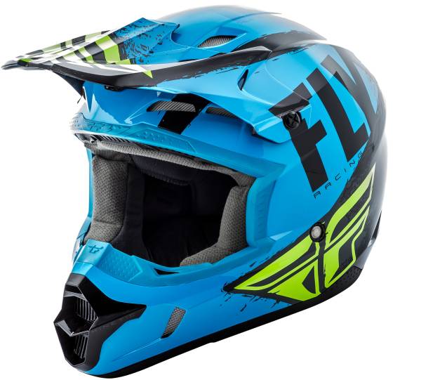 FLY RACING - KINETIC BURNISH HELMET BLUE/BLACK/HI-VIS 2X - Image 1