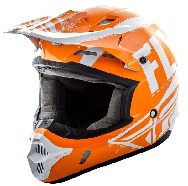 FLY RACING - KINETIC BURNISH HELMET ORANGE/WHITE/GREY XS - Image 1