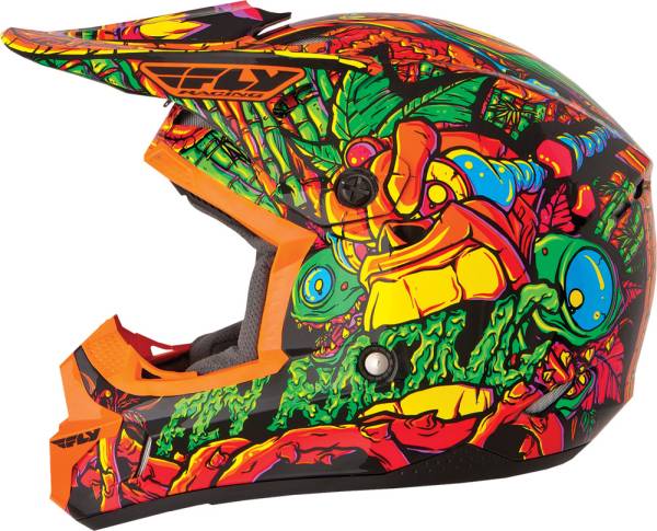 FLY RACING - KINETIC JUNGLE HELMET ORANGE/GREEN YL - Image 1