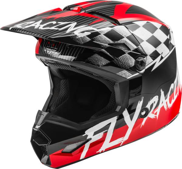 FLY RACING - KINETIC SKETCH HELMET RED/BLACK/GREY YL - Image 1