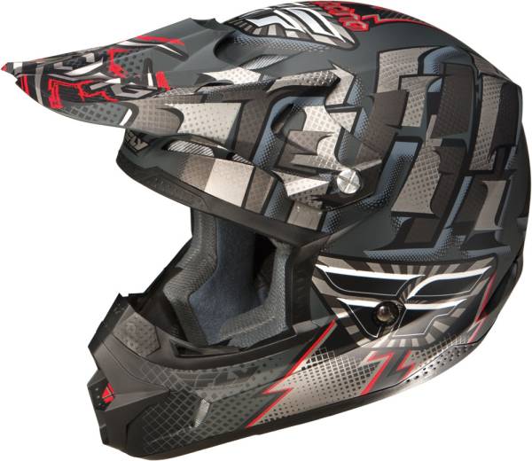 FLY RACING - KINETIC DASH HELMET MATTE BLAC K/SILVER 2X - Image 1