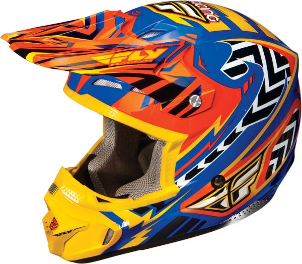 FLY RACING - KINETIC SHORT HELMET BLUE/YELL OW/ORANGE 2X - Image 1