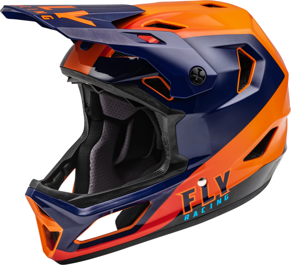 FLY RACING - RAYCE BICYCLE HELMET NAVY/ORANGE/RED LG - Image 1