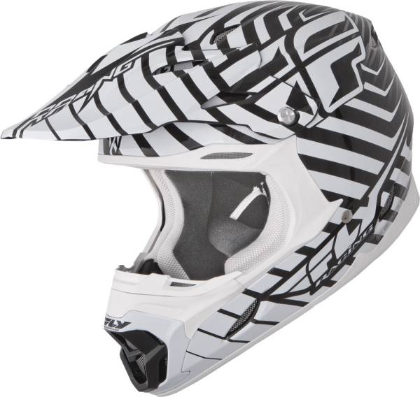 FLY RACING - THREE.4 SONAR HELMET WHITE/BLACK XS - Image 1