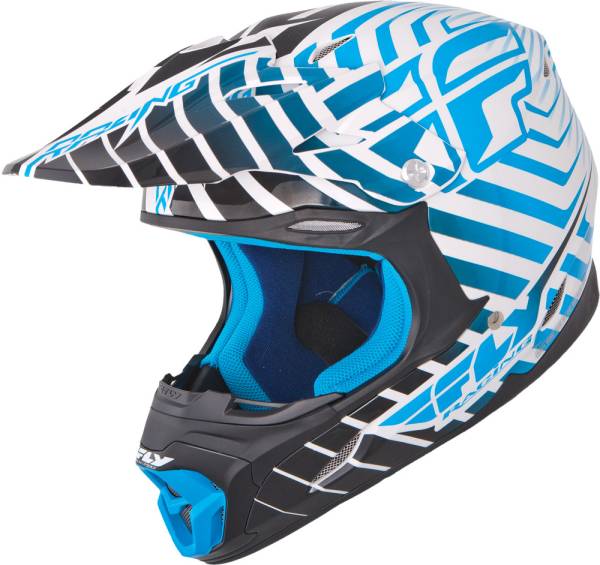 FLY RACING - THREE.4 SONAR HELMET WHITE/BLUE XS - Image 1