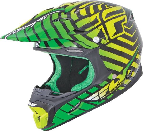 FLY RACING - THREE.4 SONAR HELMET GREEN/LIME 2X - Image 1