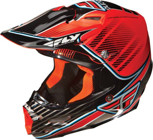 FLY RACING - F2 CANARD GRAPHIC HELMET ORANG E/BLACK XS - Image 1