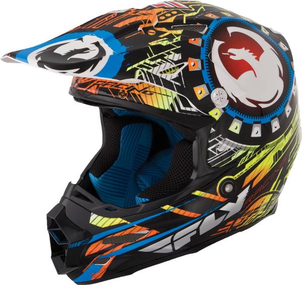 FLY RACING - F2 CARBON DRAGON HELMET PEARL WHITE/MULI XS - Image 1