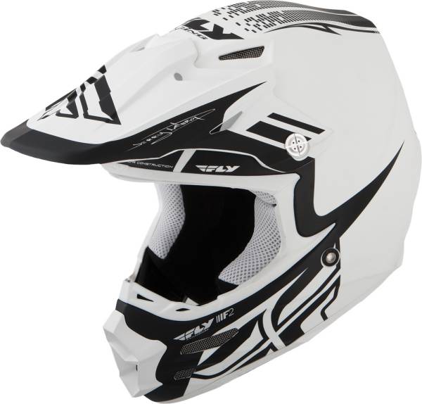 FLY RACING - F2 CARBON DUBSTEP HELMET MATTE WHITE/BLACK 2X - Image 1