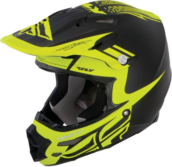 FLY RACING - F2 CARBON DUBSTEP HELMET MATTE BLACK/HI-VIZ XS - Image 1