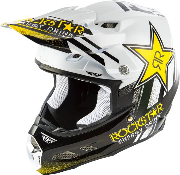 FLY RACING - F2 CARBON ROCKSTAR HELMET BLACK/WHITE 2X - Image 1