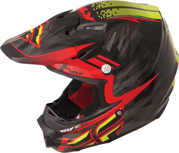 FLY RACING - F2 CARBON SHORTY REPLICA HELMET BLACK/RED/LIME XS - Image 1