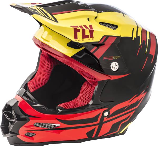 FLY RACING - F2 CARBON PIECK REPLICA HELMET YELLOW/RED/BLACK MD - Image 1