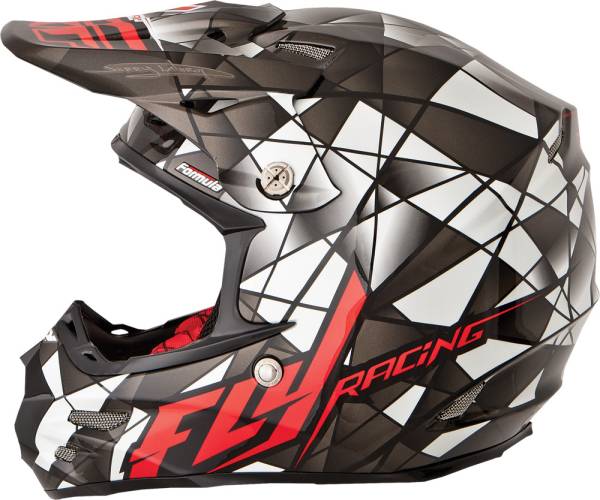 FLY RACING - FORMULA FACET HELMET BLACK/SILVER/RED 2X - Image 1