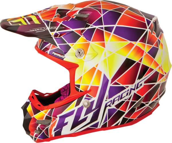 FLY RACING - FORMULA FACET HELMET YELLOW/PURPLE/RED 2X - Image 1