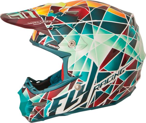 FLY RACING - FORMULA FACET HELMET TEAL/ORANGE/YELLOW 2X - Image 1