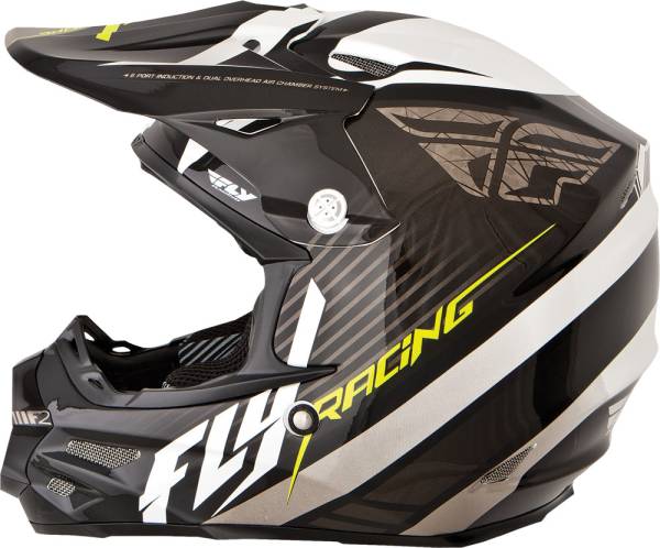 FLY RACING - F2 CARBON FASTBACK HELMET BLACK/WHITE 2X - Image 1