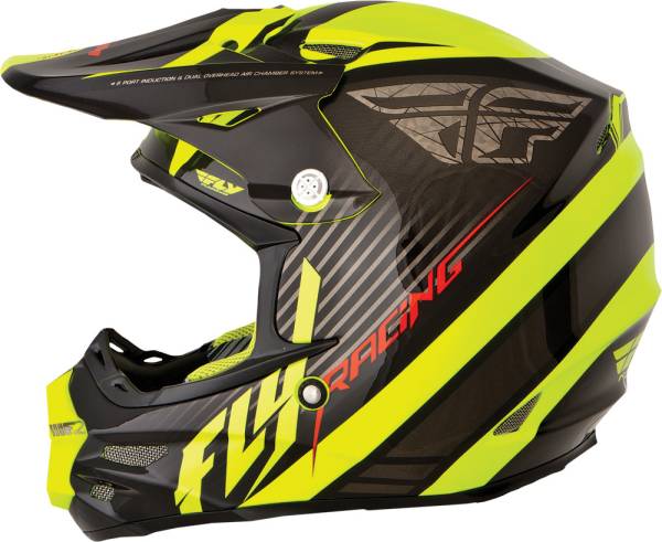 FLY RACING - F2 CARBON FASTBACK HELMET BLACK/HI-VIS XS - Image 1