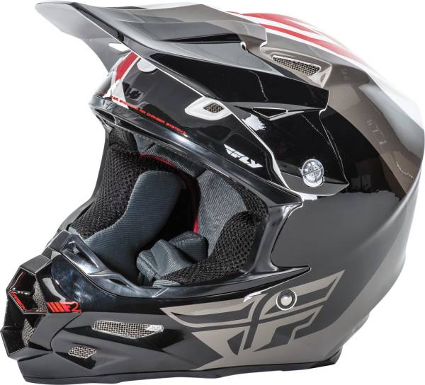 FLY RACING - F2 CARBON PURE HELMET WHITE/BLACK/GREY 2X - Image 1