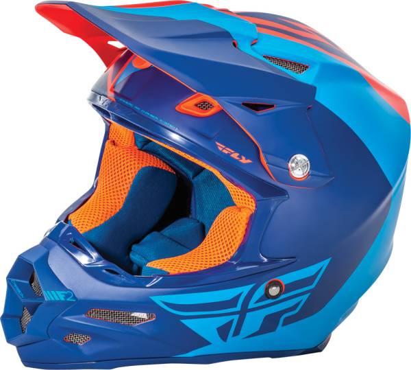 FLY RACING - F2 CARBON PURE HELMET MATTE BLUE/ORANGE 2X - Image 1