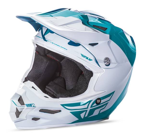 FLY RACING - F2 CARBON PURE HELMET TEAL/WHITE 2X - Image 1