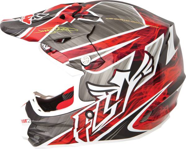 FLY RACING - F2 CARBON ACETYLENE HELMET WHITE/RED XS - Image 1