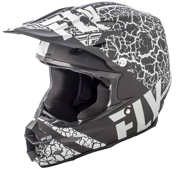 FLY RACING - F2 CARBON FRACTURE HELMET MATTE BLACK/WHITE XS - Image 1