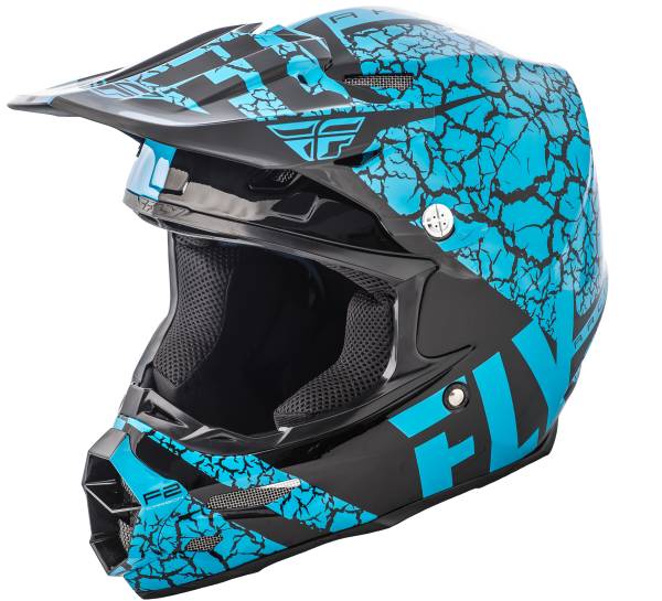 FLY RACING - F2 CARBON FRACTURE HELMET LIGHT BLUE/BLACK 2X - Image 1