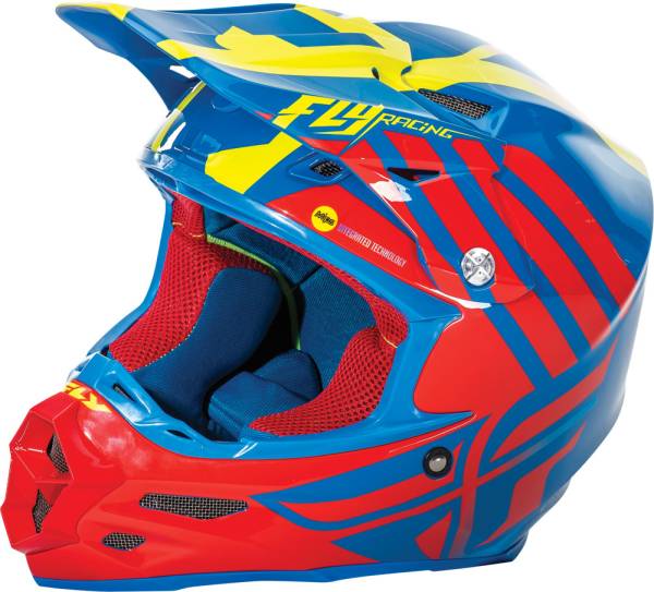 FLY RACING - F2 CARBON ZOOM HELMET BLUE/RED/HI-VIS XS - Image 1