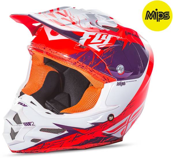 FLY RACING - F2 RETROSPEC HELMET PURPLE/ORANGE 2X - Image 1