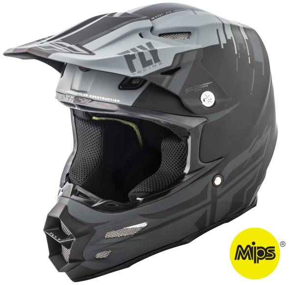 FLY RACING - F2 CARBON FORGE HELMET MATTE GREY/BLACK 2X - Image 1