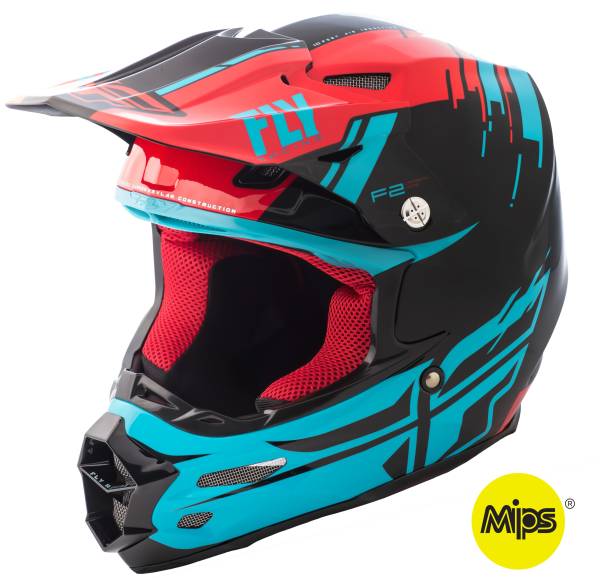 FLY RACING - F2 CARBON FORGE HELMET RED/BLUE/BLACK 2X - Image 1