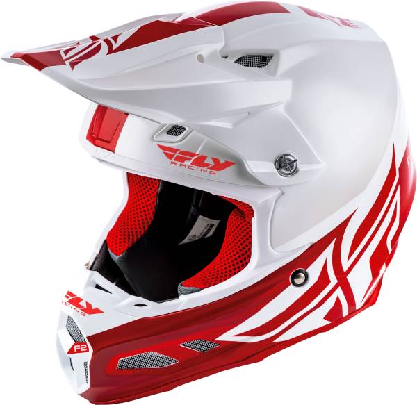 FLY RACING - F2 CARBON SHIELD HELMET WHITE/RED 2X - Image 1