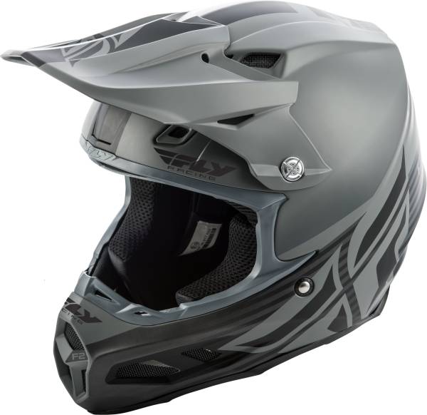 FLY RACING - F2 CARBON SHIELD HELMET MATTE BLACK/GREY 2X - Image 1