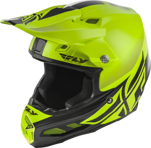 FLY RACING - F2 CARBON SHIELD HELMET HI-VIS/BLACK 2X - Image 1