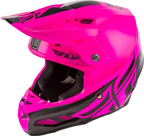 FLY RACING - F2 CARBON SHIELD HELMET BLACK/PINK 2X - Image 1