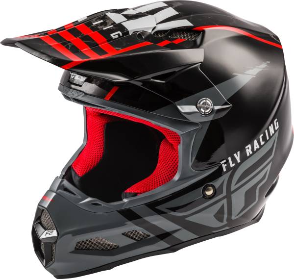 FLY RACING - F2 CARBON GRANITE HELMET RED/BLACK/WHITE MD - Image 1