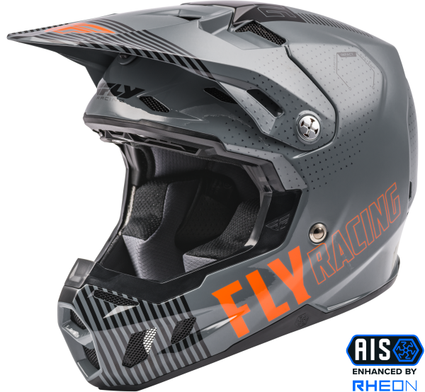 FLY RACING - FORMULA CC PRIMARY HELMET GREY/ORANGE 2X - Image 1