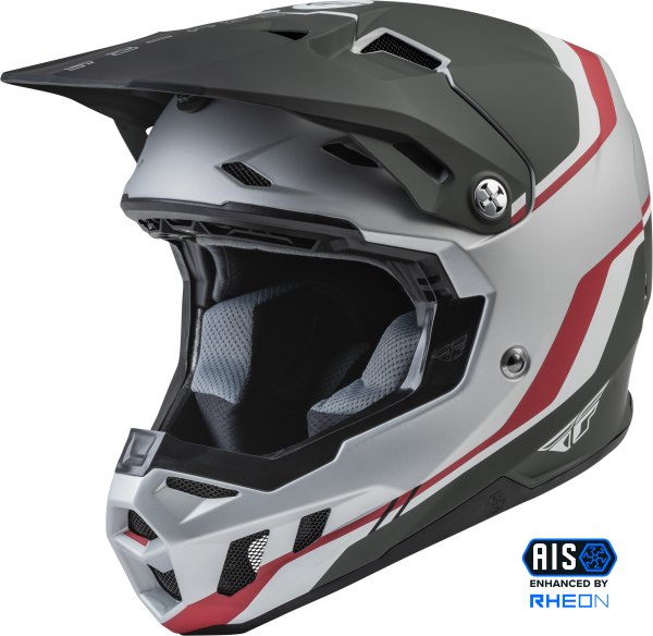 FLY RACING - FORMULA CC DRIVER HELMET MATTE SILVER/RED/WHITE 2X - Image 1