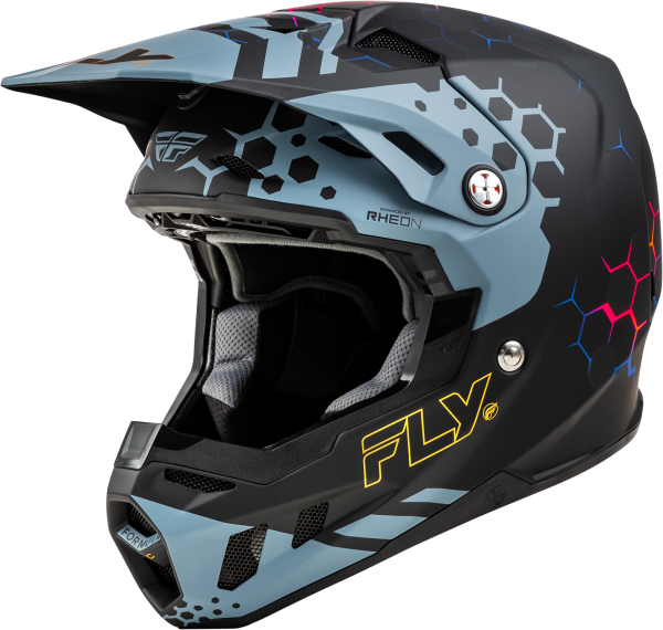 FLY RACING - FORMULA CC TEKTONIC HELMET MATTE BLACK/SLATE/BLUE 2X - Image 1