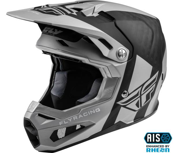 FLY RACING - FORMULA ORIGIN HELMET MATTE BLACK/SILVER 2X - Image 1