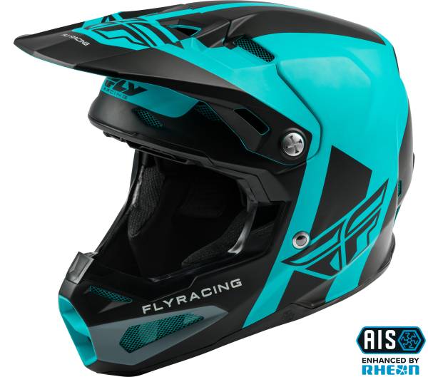 FLY RACING - FORMULA ORIGIN HELMET MATTE BLACK/TEAL LG - Image 1